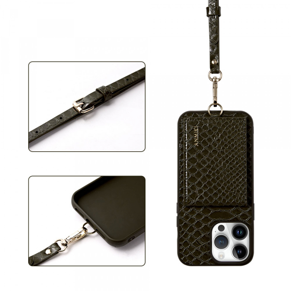 Adjustable Lanyard Shoulder Crossbody Wallet PU Leather Phone Case For iPhone 14 Pro Max - Image 2