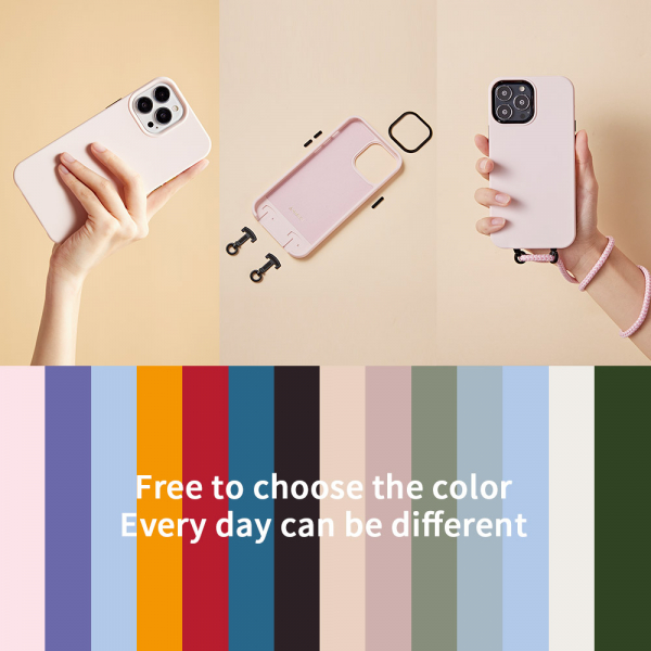 Necklace Lanyard Crossbody Silicone Phone Case For iPhone 14 Pro Max - Image 4