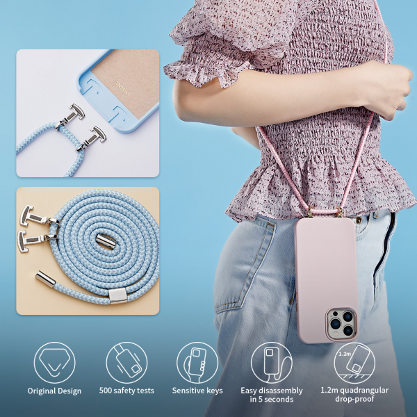 Necklace Lanyard Crossbody Silicone Phone Case For iPhone 14 Pro Max