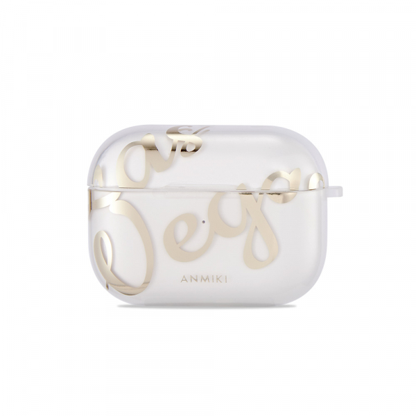 Electroplated Personalized Text Clear Transparent TPU Earphone Case For Apple Airpods Pro - Image 2