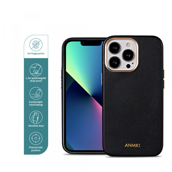 Magnetic Shockproof Wireless Charging PU Leather Phone Case For iPhone 14 Pro Max