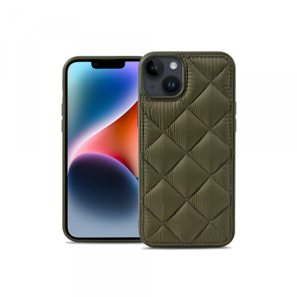 Embroidery Thread Luxury Down Soft Jacket Puffer Phone Case For iPhone 14 Pro Max - Image 3