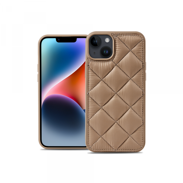 Embroidery Thread Luxury Down Soft Jacket Puffer Phone Case For iPhone 14 Pro Max - Image 4