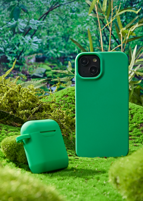 Eco-friendly phone case promoting sustainability, featuring a biodegradable design and highlighting brand promotion.