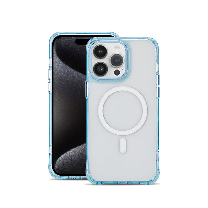 Transparent blue frame phone case