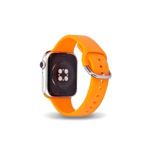 Orange silicone water-resistant strap