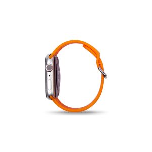 Orange silicone water-resistant strap