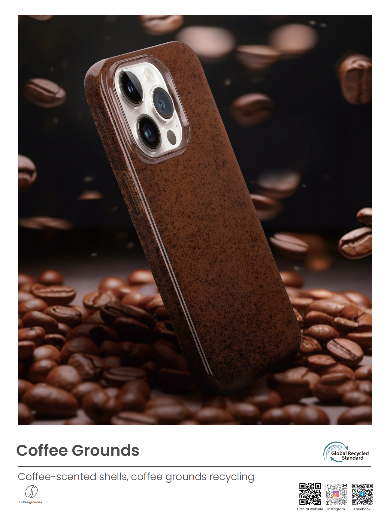 coffee grounds phone case poster
