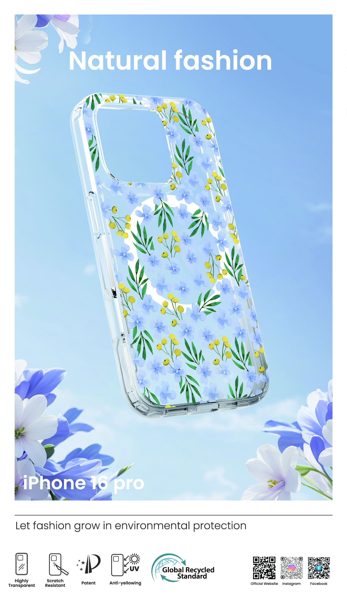 natural flower phone case