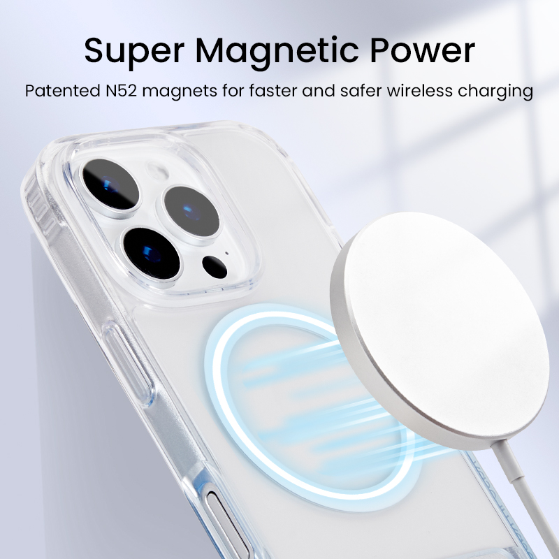 Stylish and protective Gradient Space C&T® Phone Case with anti-fall corners, clear slim design, magnetic alignment, and built-in adjustable stand.