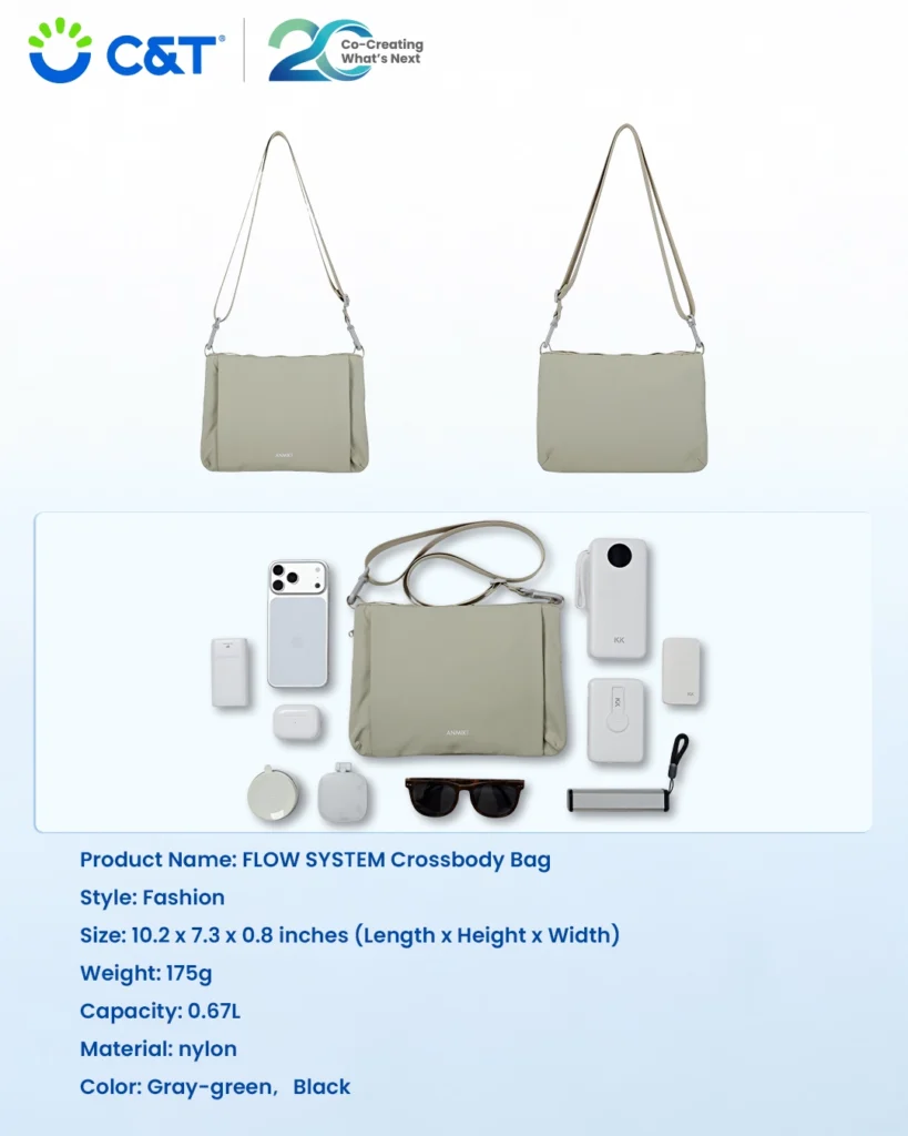flow system crossbody bag