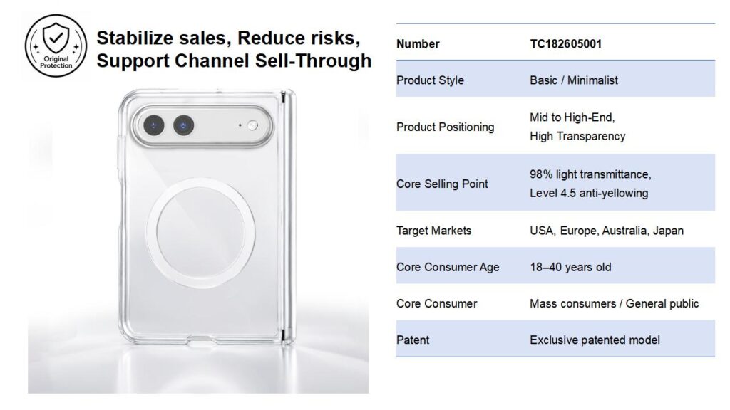 Transparent iPhone 18 phone case with magnetic support