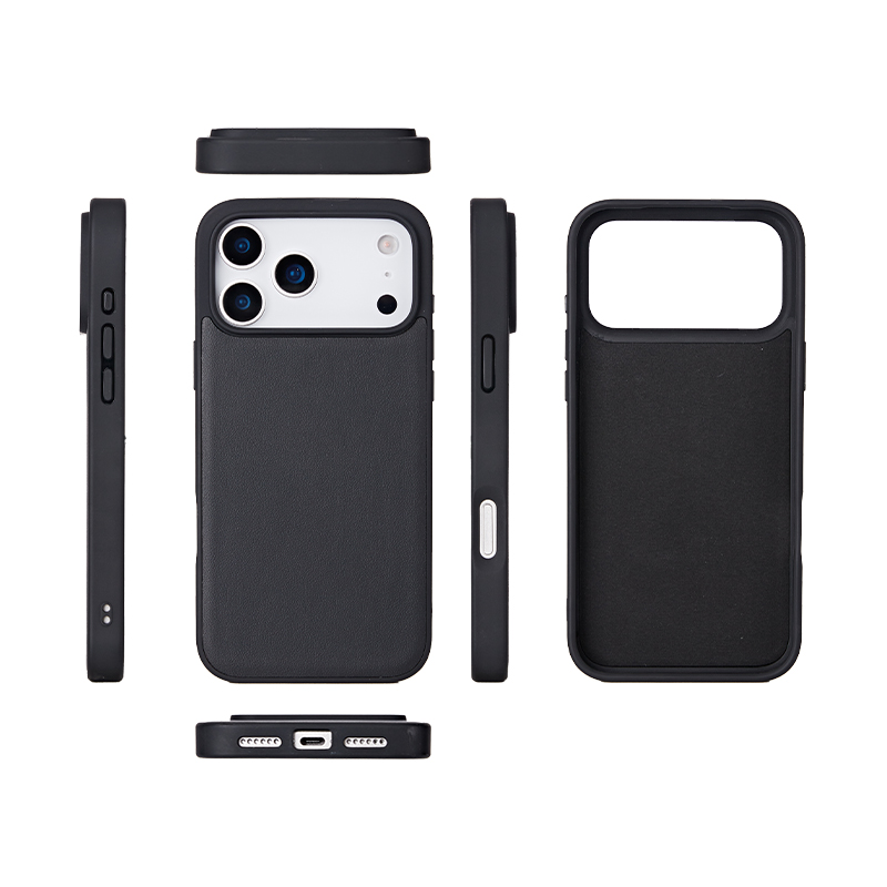 Black protective phone case structure view
