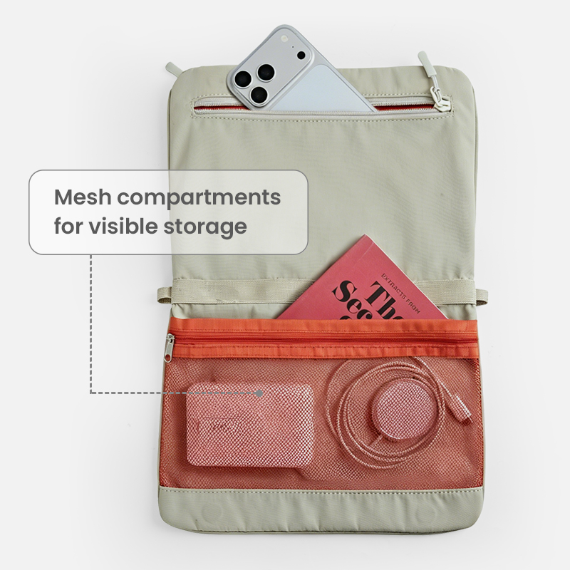 Mesh compartments for visible storage