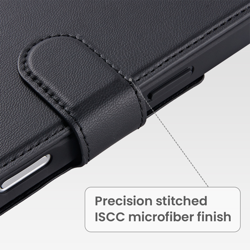 Precision stitched ISCC microfiber finish