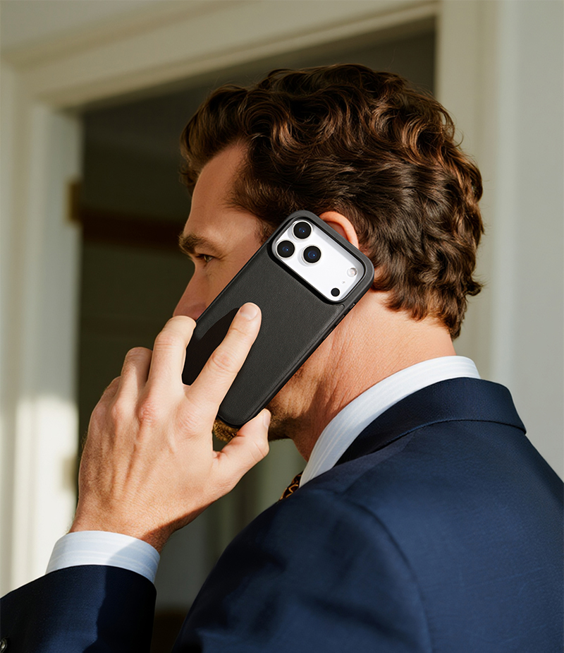 Synthetic Leather Protective Phone Case for iPhone 17 Pro Max