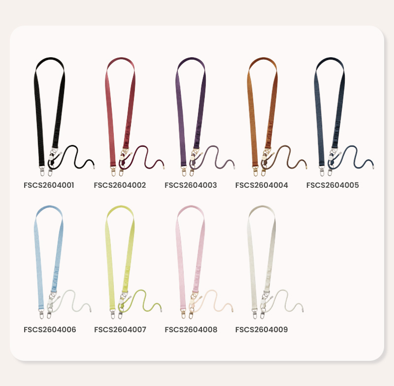 Multiple color options for crossbody strap