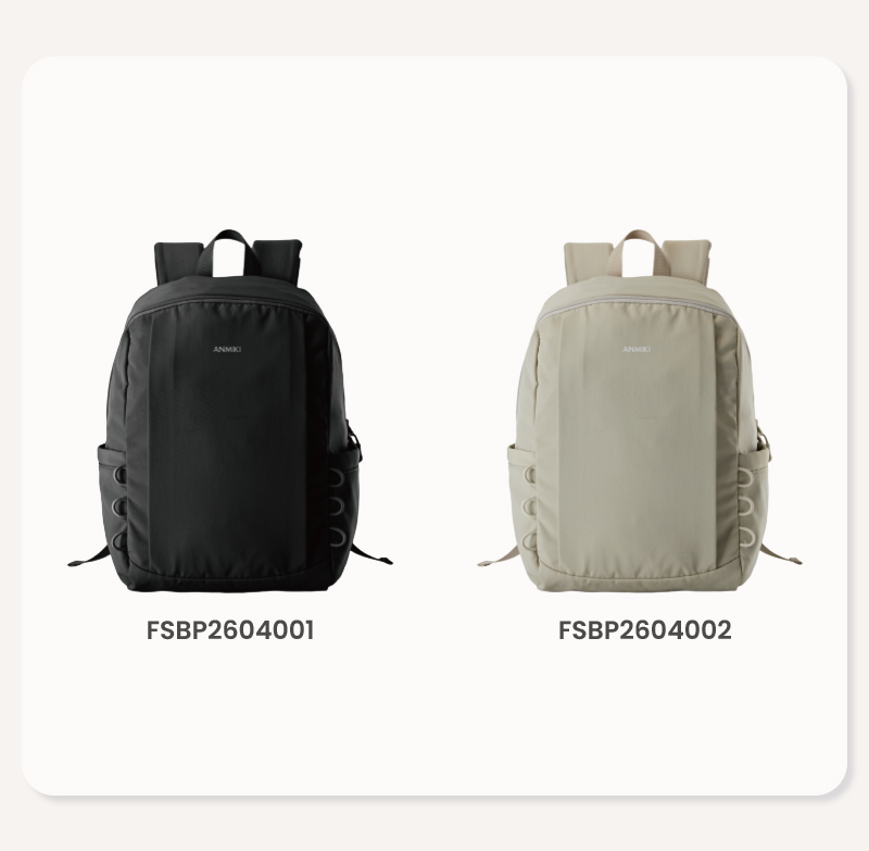 Black and beige color options for travel bag