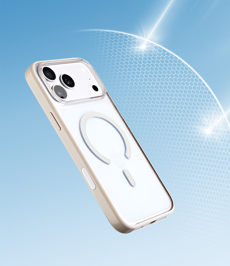 Clear phone case with bright protective shield effect