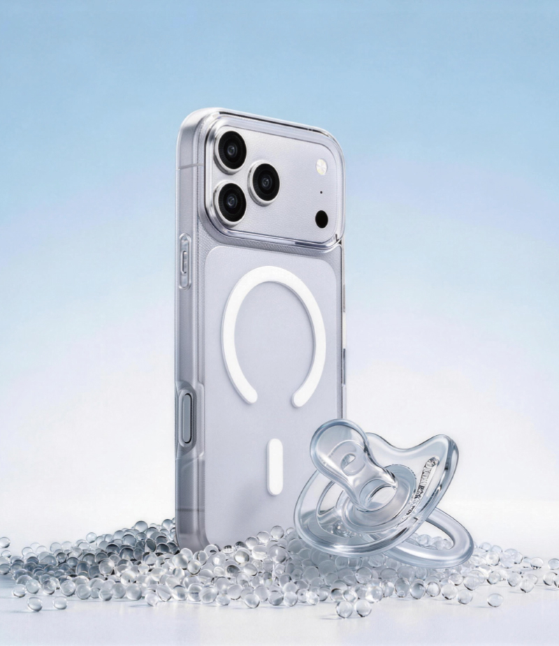 Clear magnetic phone case lifestyle display