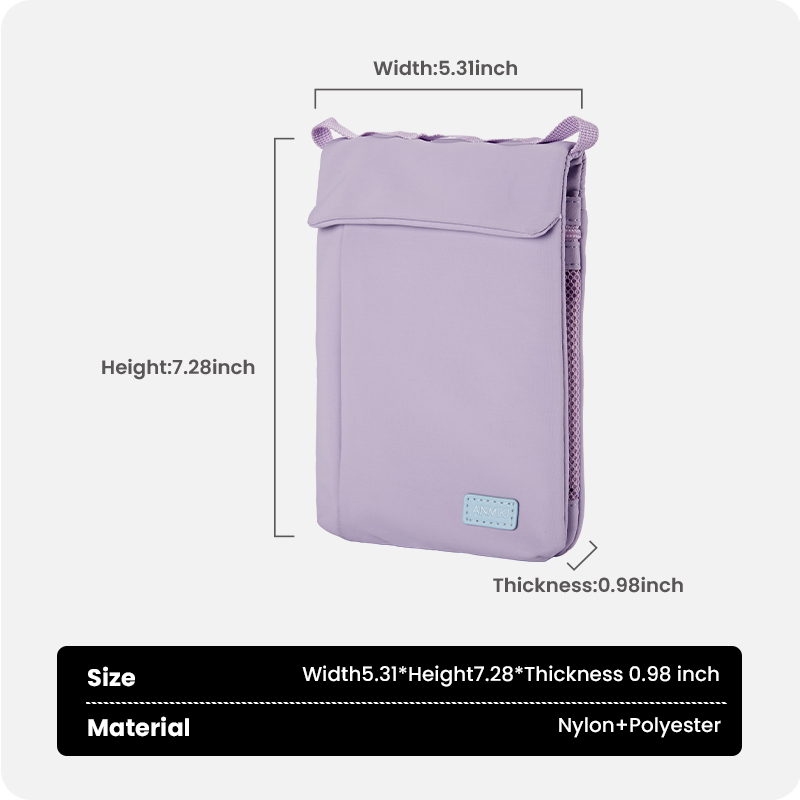 Crossbody messenger bag size and material details