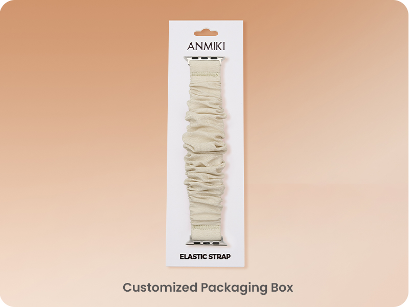 Custom packaging display for fabric strap