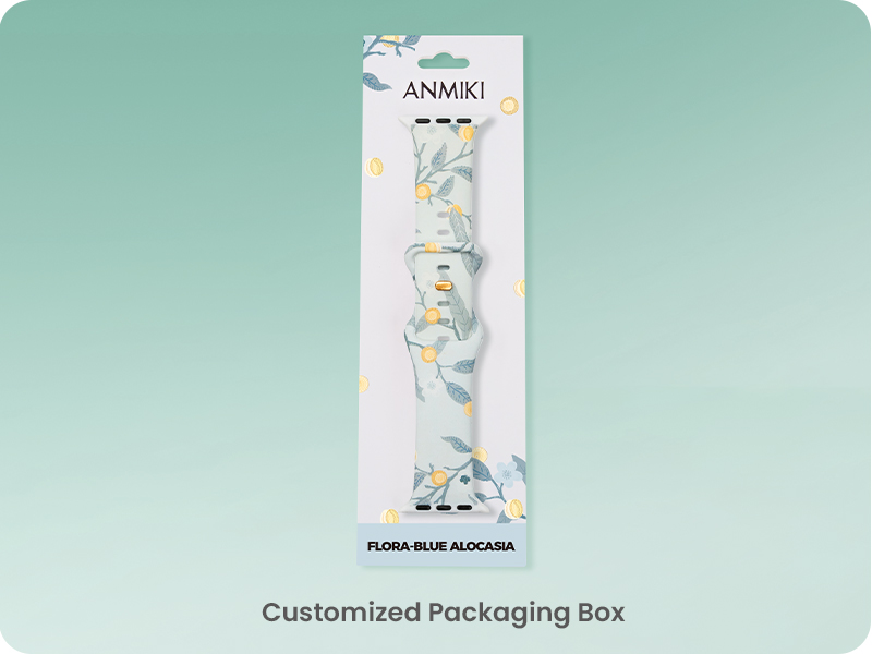 Custom packaging display for floral band