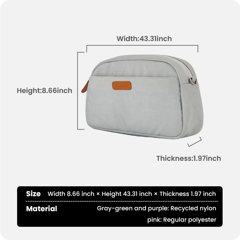 Size details of compact digital organizer bag