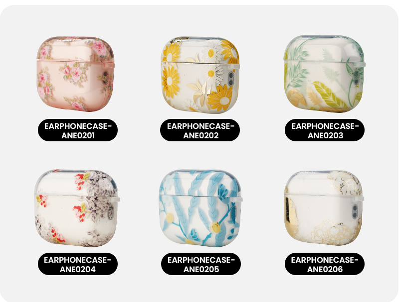 Multiple printed designs for earphone case