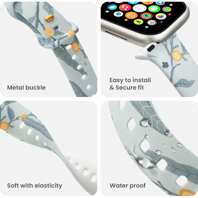 Metal buckle and waterproof strap details