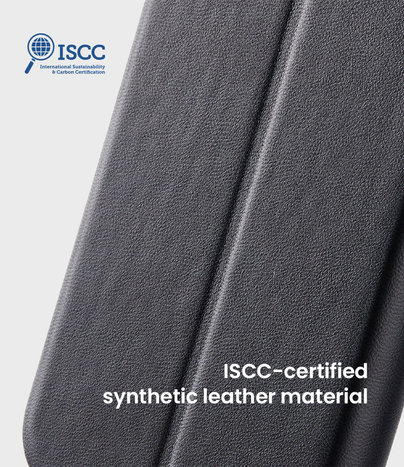 ISCC certified synthetic leather material