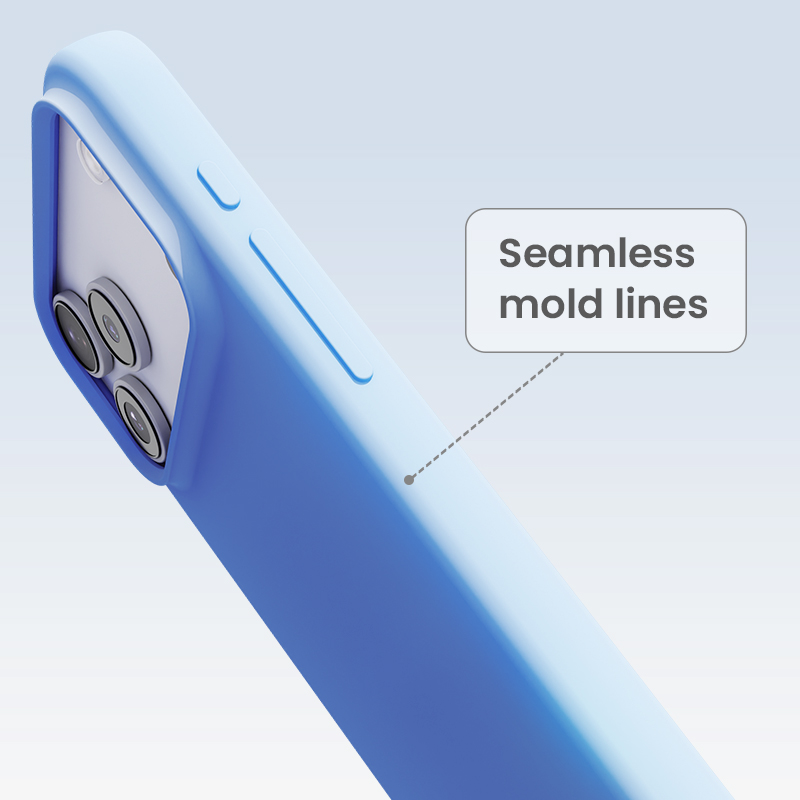 Seamless mold line TPU case detail