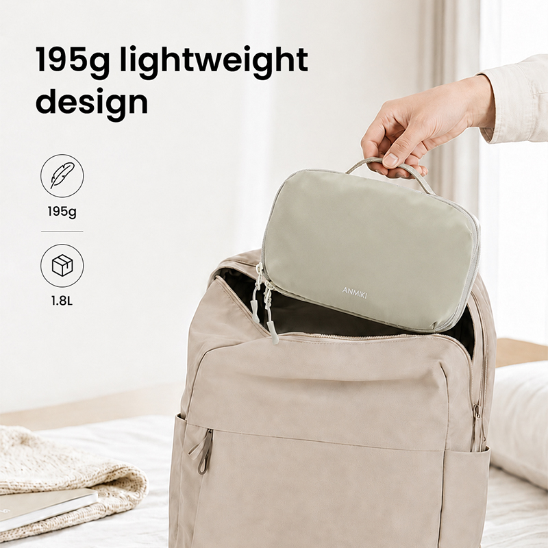 Lightweight pouch placed inside backpack