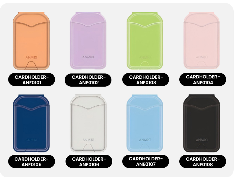 Multiple color options for magnetic card wallet
