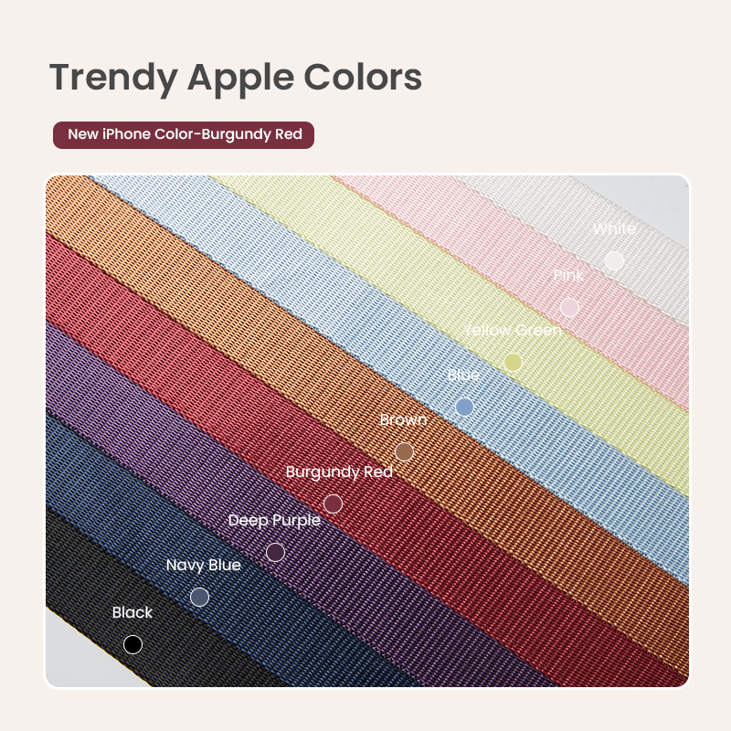 Color fabric swatches for strap collection