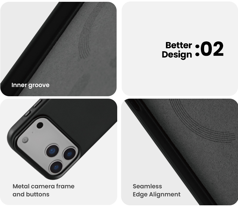 Inner groove and metal camera frame details