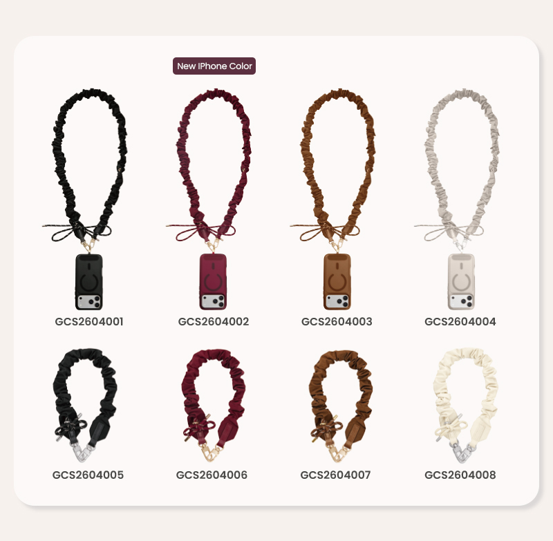 Multiple color options for gathered strap