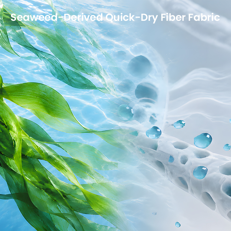 Seaweed-derived quick-dry fiber fabric concept
