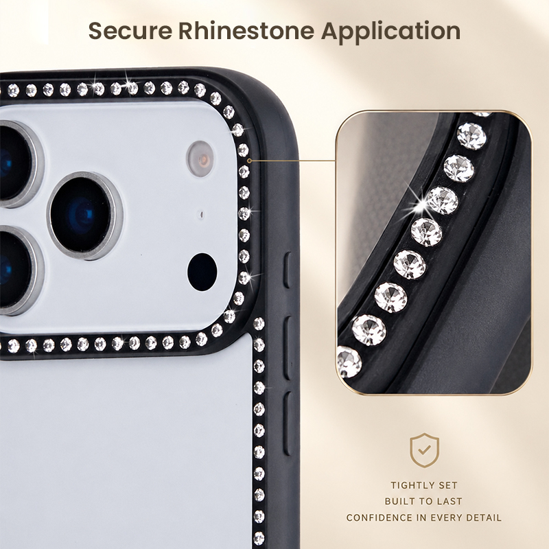 Secure rhinestone application detail