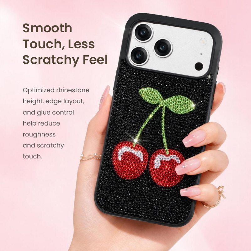 Smooth touch rhinestone surface
