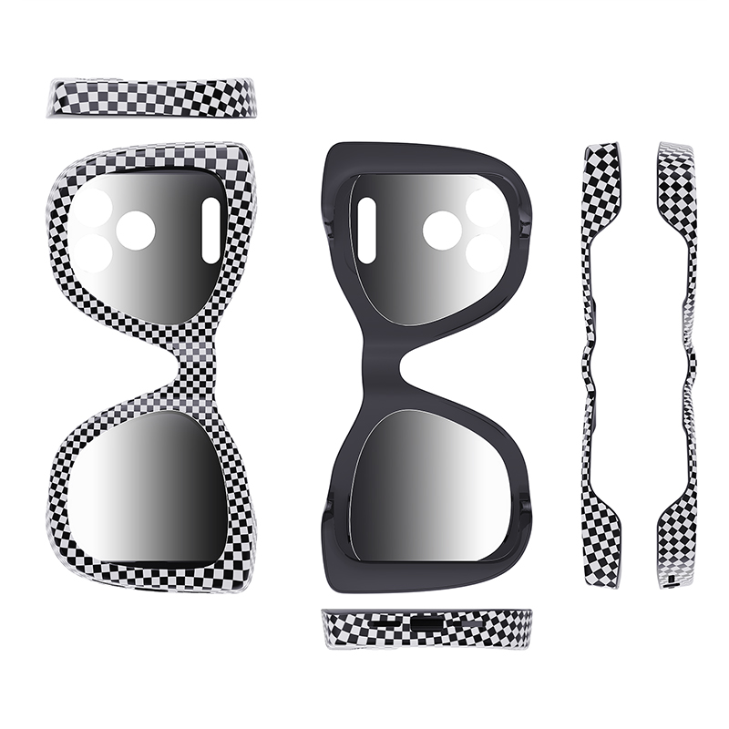 Full view of sunglasses shaped protective case