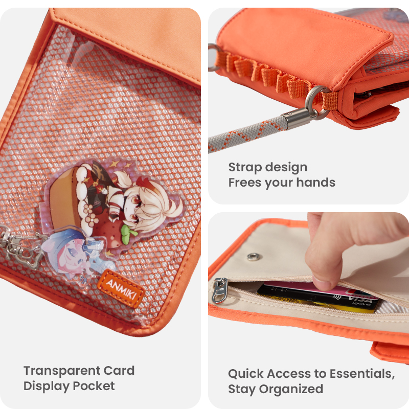 Transparent front pocket for card display