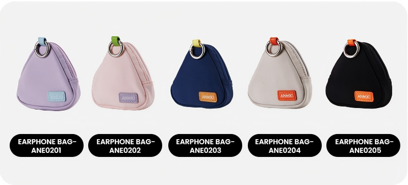 Triangle earphone bag color options