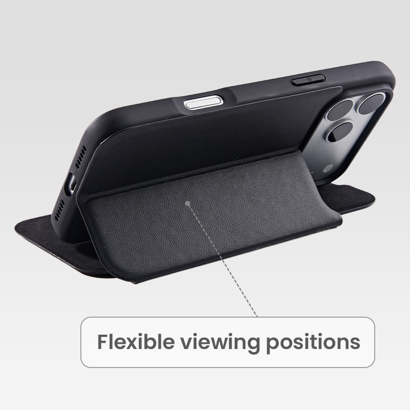 Flexible viewing positions wallet phone case