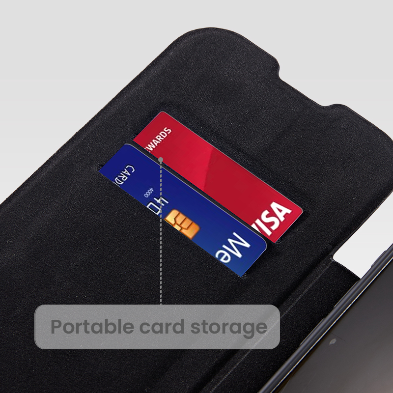 Portable card storage wallet phone case