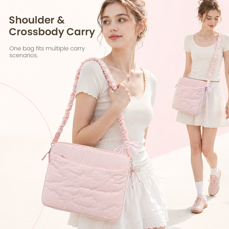 Shoulder and crossbody laptop bag style