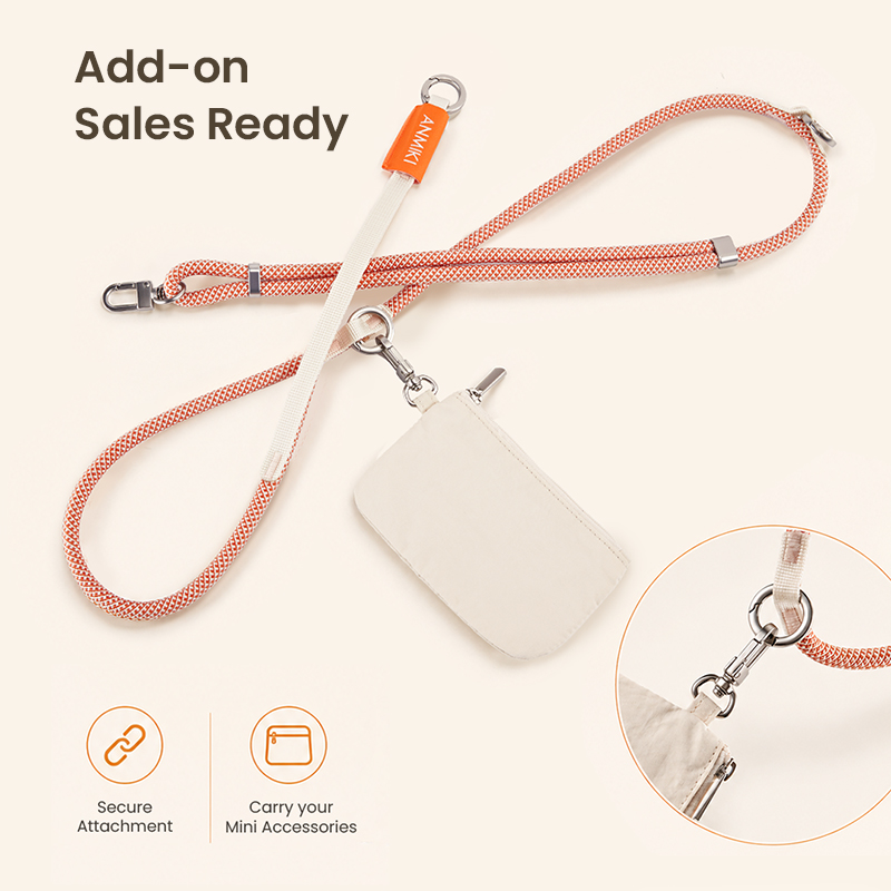Detachable clip hardware phone strap