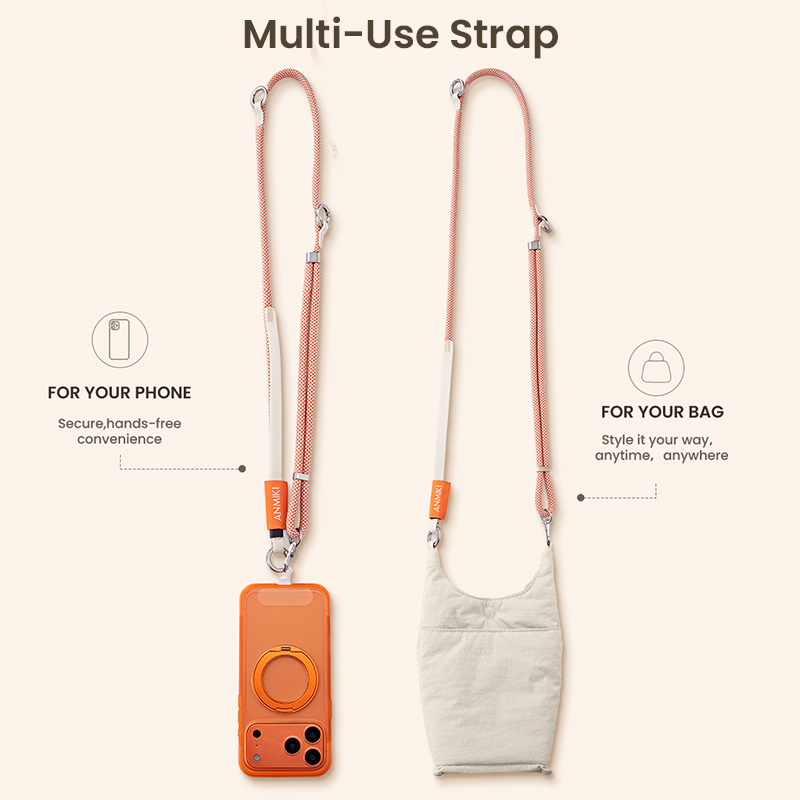 Phone strap compatible with bags and accessories