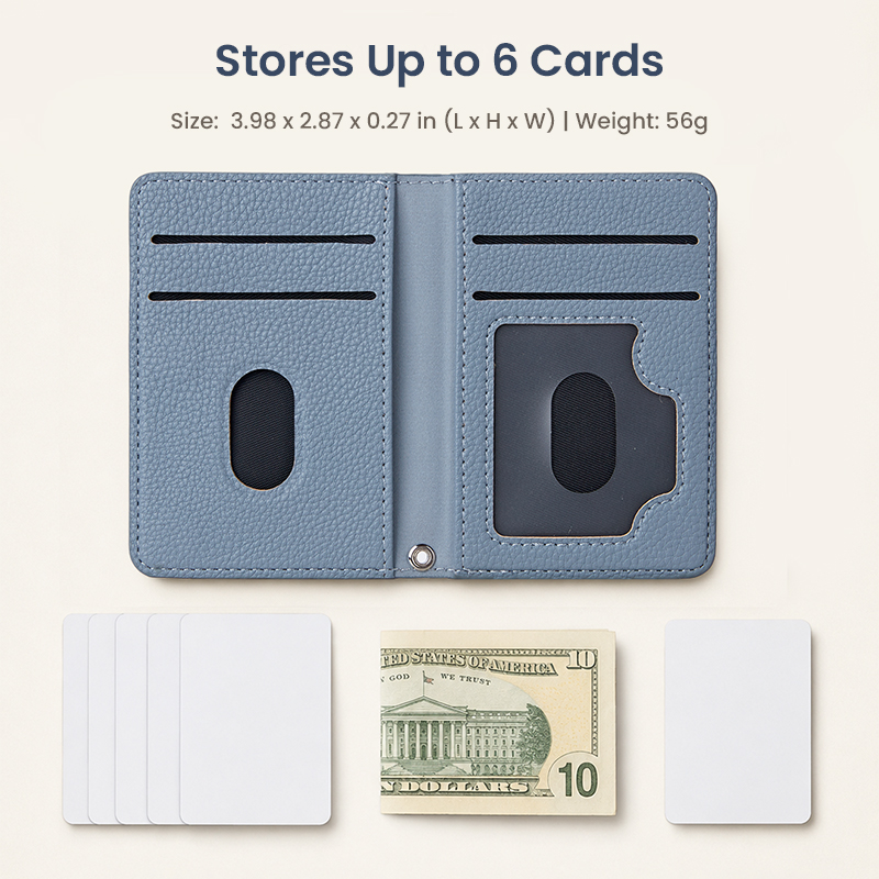 6 card capacity wallet layout
