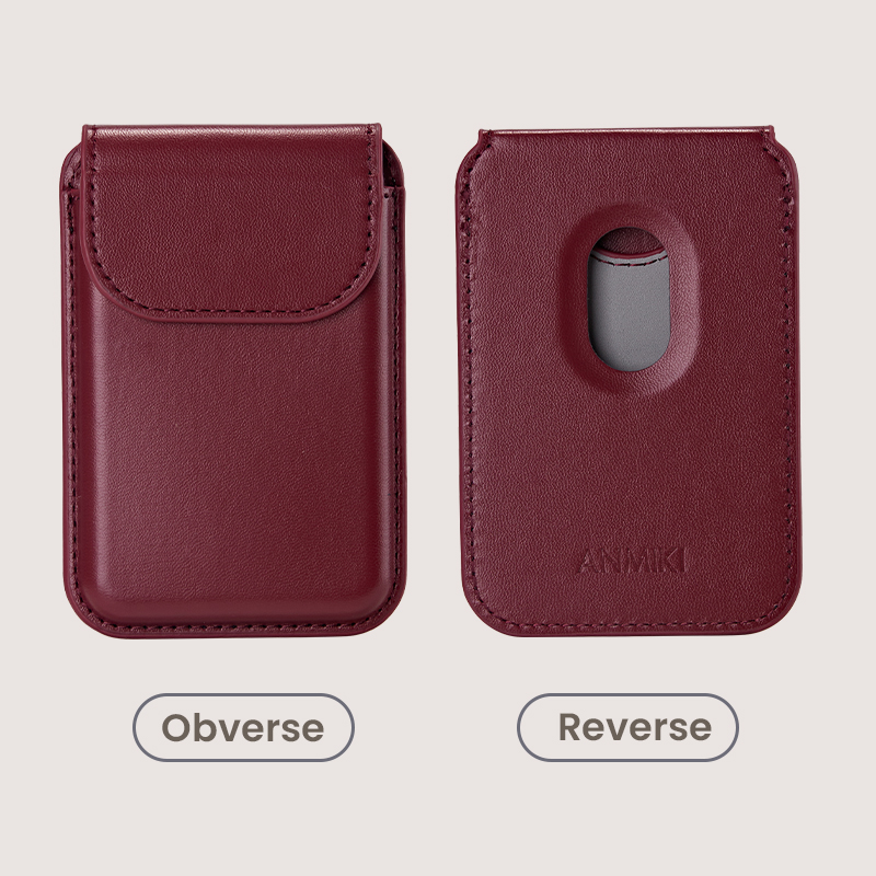 Front and back view of flip card holder
